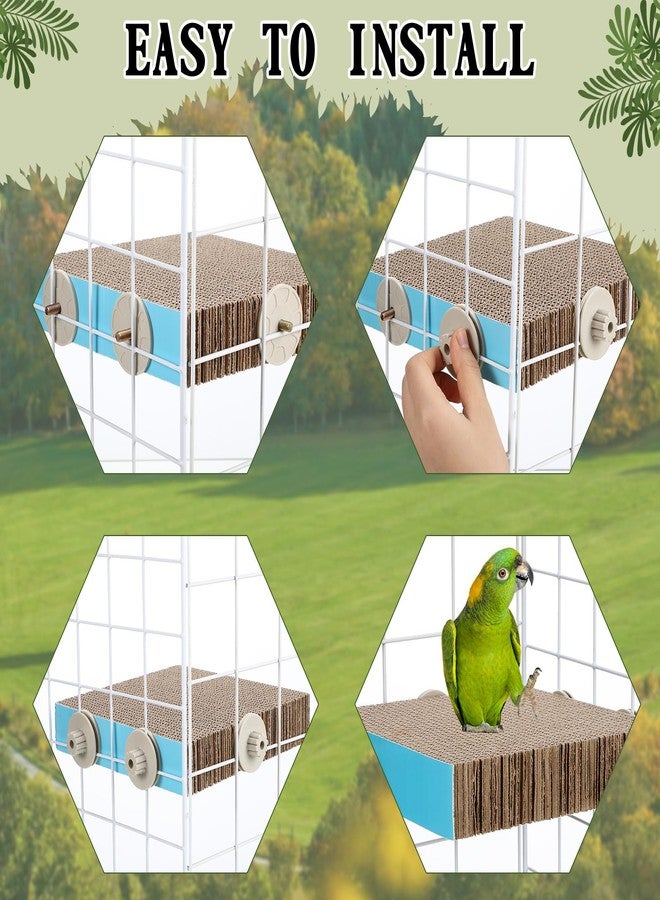 Skyygemm 3 Pcs Bird Chew Toys Parrot Perch Cardboard Platform for Cage Bird Paw Grinding Stand Parrot Cage Playground Exercise Toys for Macaws Small Parakeets Budgies Conure Cockatiel(Large) - Image 5